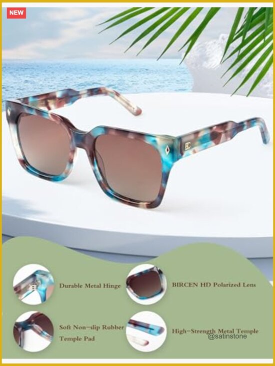Women\'s Polarized Acetate Sunglasses UV400 Protection for Driving
